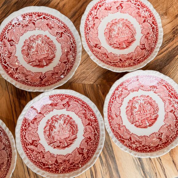 Early Mid-Century Mason's Vista Pink England Ironstone Small Plates-6.5"-Qty 6 - Picture 6 of 10